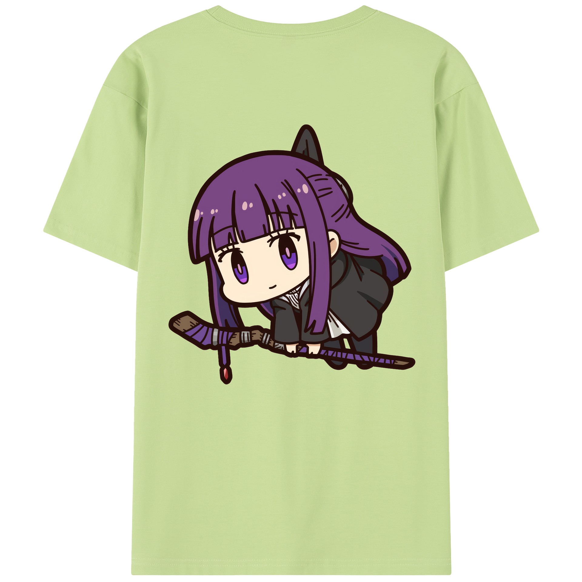 （画像用） 葬送のフリーレン Frieren 綿100％半袖Tシャツ（背面プリント）